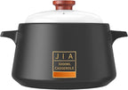 Ceramic Casserole/Clay Pot, 3L, Black, Nonstick, Heat Resistant, With Stainless Steel Lid