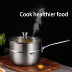 Nonstick 1.9 Quart Stainless Steel Saucepan with Lid,Non-stick Sauce Pot Compatible with All Cooktops,Multipurpose Sauce Pan Perfect For Boiling Gravies,Pasta, Noodles (1.9Qt)