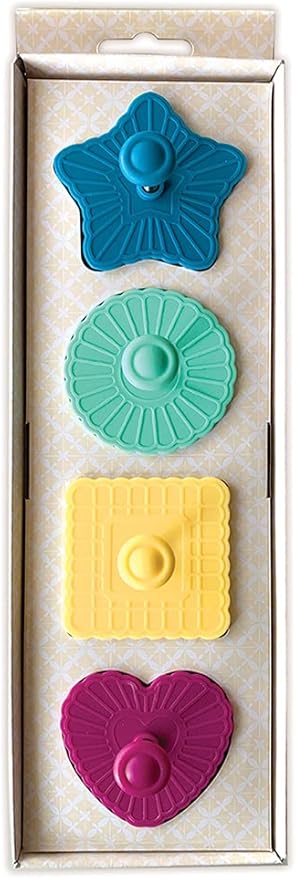 Talisman Designs Plunger Style Thumbprint and Linzer Cookie Cutters, 4 Piece Set