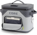 CORE Magnetic Leak Proof Soft Cooler with Waterproof Zipper | Insulated Bag Portable Ice Chest Box | Best Soft Cooler for Food & Beverages for Tailgating, Car Camping, Travel, and Family Beach Picnics