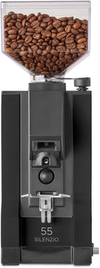 Eureka Mignon Silenzio Espresso Grinder | Silent Technology | Stepless | Timed Dosing | (Black, 55mm)