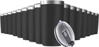 16 Pack 20oz Tumbler Vacuum Insulated Travel Mug with Lids, Stainless Steel Double Wall Bulk Cup for Home, Office, Outdoor Suitable for Vehicle Cup Holders (Black)