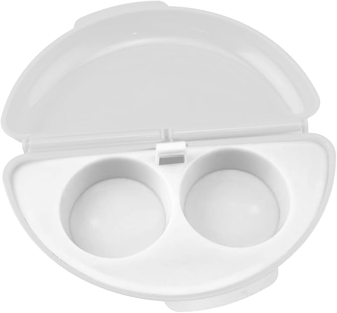 TopHomer 2 Cavity Easy Egg Breakfast Cooker, Microwave Omelet Pan and Egg Poacher - Egg Maker Easy to Use and Non-Stick Breakfast Egg Cookware (White)