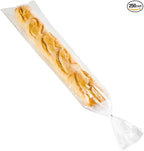 Restaurantware Bag Tek 28 Inch x 6 Inch Bread Bags 250 With Wicket Dispenser Bread Loaf Bags - Micro Perforated Freezer Safe Clear Plastic Baguette Bags Disposable