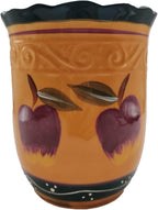 ACK Utensil Holder, Utensil Crock, Modern Kitchen Decor, Kitchen Storage (Country Apple)