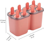 HOMQUEN Popsicles Molds, 8 Piece Ice Pop Mold, Reusable Easy Release Ice Cream Mold for kids, Many Shapes Homemade Popsicle Molds, DIY Popsicle Maker, BPA Free (8 Cavities-Pink)