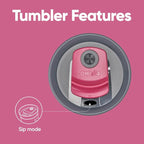 Owala Stainless Steel Triple Layer Insulated Travel Tumbler with Spill Resistant Lid and Straw, BPA Free, 24 oz, Brown/Pink (Watermelon Breeze)