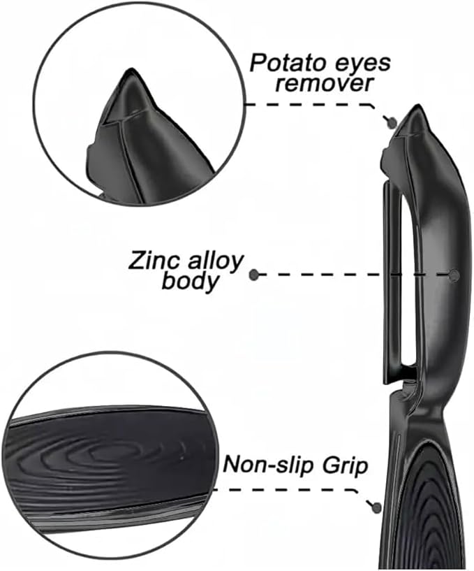 Premium Vegetable Peeler Set – Ultra Sharp Stainless Steel Blades with Non-Slip Ergonomic Handles for Easy Potato, Fruit & Veggie Peeling (2PCS)