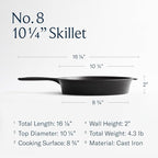 Field Company 10.25-Inch Cast Iron Skillet – Pre-Seasoned Frying Pan for Searing, Baking & Everyday Cooking, Lighter & Easy to Handle, Smooth, Made in USA (No.8, 2–4 Servings)