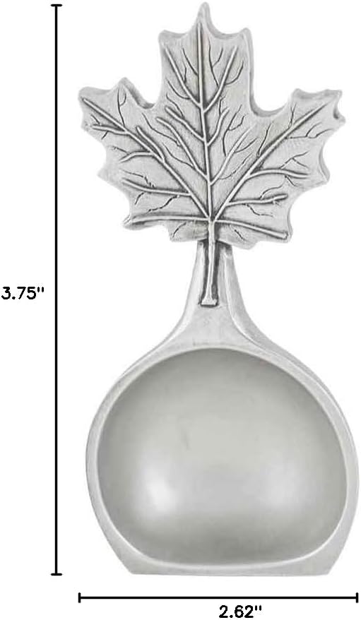 DANFORTH – Freestanding Maple Leaf Coffee Scoop/Spoon, Pewter, 3.75”, Made In USA