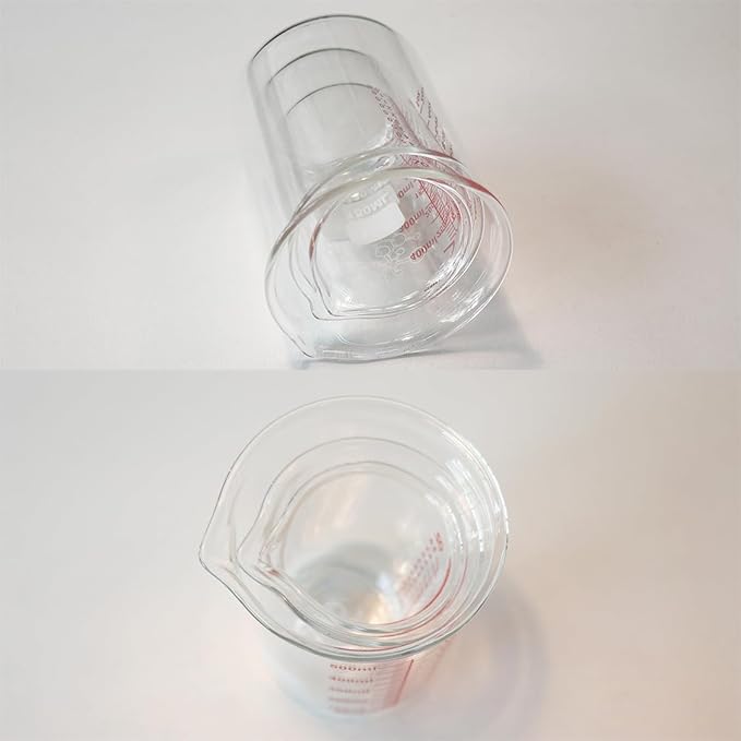 3 Piece High Borosilicate Glasss Liquid Measuring Cups, Includes 150ml(5OZ),250ml(8OZ),and 500ml(16OZ), Dishwasher, Freezer, Microwave, and Preheated Oven Safe, Essential Kitchen Tools