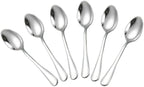 Wesdxc56 Demitasse Espresso Spoons, Mini Coffee Spoon, 4 Inches Stainless Steel Small Spoons for Dessert, Set of 6（Silver)