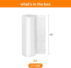 Wevac Vacuum Sealer Bags 11x50 Rolls 2 pack for Food Saver, Seal a Meal, Weston. Commercial Grade, BPA Free, Heavy Duty, Great for vac storage, Meal Prep or Sous Vide