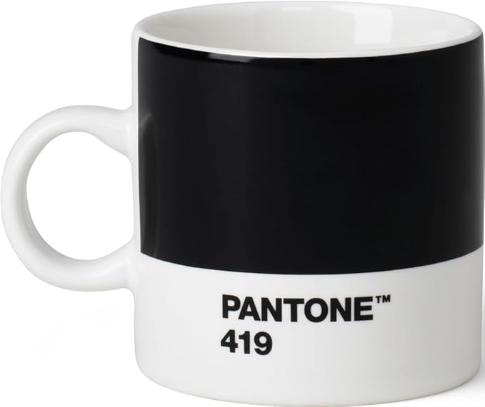 Copenhagen Design PANTONE Ceramic Espresso Cup wih handle - Demitasse - 4oz cup, Black
