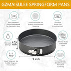 9 Inch Springform Pan Baking Pans Round Leakproof Nonstick Removable Bottom Bakeware for Cake, Cheesecakes, Pizza, and Quiches