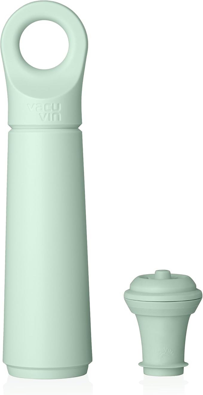 Vacu Vin Wine Saver Loop – Made in the Netherlands – Premium Vacuum Pump with Stopper – Airtight Seal Keeps Wine Fresh up to 10 Days – Stylish & Long-Lasting – Jade