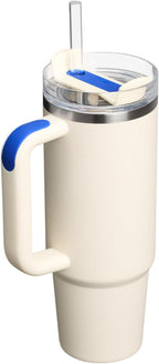 STANLEY Quencher H2.0 Tumbler with Handle and Straw 30 oz | Flowstate 3-Position Lid | Cup Holder Compatible for Travel | Insulated Stainless Steel Cup | BPA-Free | Cream Royal