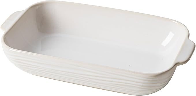 Casserole Dishes for Oven, 9 x 8 inch Ceramic Baking Dish, 17 Oz Rectangular Deep Lasagna Pan, Porcelain Baking Pan with Handles, White Bakeware Au Gratin Pans, Housewarming Gift, Dishwasher Safe