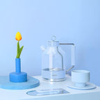 Electric Kettle, ASCOT Glass Electric Tea Kettle 1.5L 1500W Retro Tea Heater & Hot Water Boiler, No Plastic, BPA-Free, Cordless, with Auto Shut-Off and Boil-Dry Protection (Blue)