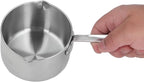Butter Warmer, 0.5Qt/300ml Mini Milk Warmer Pot Stainless Steel Coffee Pots Saucepan Butter Melting Pot with Dual Pour Spout for Coffee Tea Soup Warming