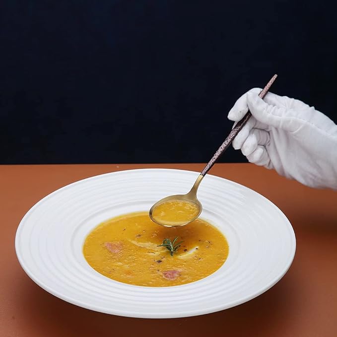 Silverware Set 40 Pieces, Moon Surface Handle And Matte Gold Head Flatware Set, Stainless Steel Cutlery Set, Utensil Sets, Service Set for 8