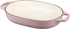 Enameled Cast Iron Dutch Oven Pot with Lid, Oval Dutch Oven for Bread Baking, Bread Oven for Homemade Sourdough Bread Baking, 7qt, Pink