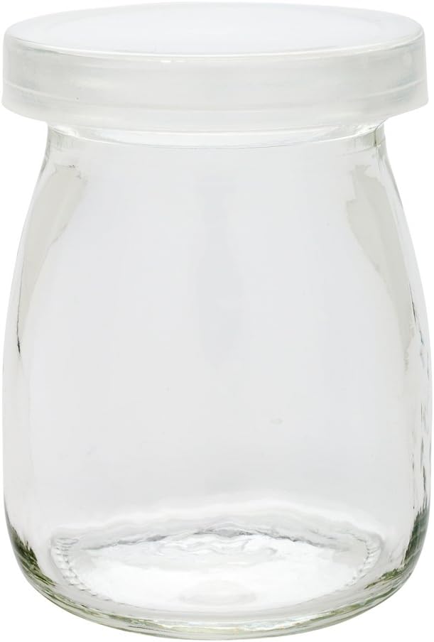 Restaurantware 3.5-OZ Glass Jars for Yogurt Milk Parfait and Pudding: Perfect for Bakeries Buffets Breakfast Bars and Restaurants - Yogurt Maker Glass Replacement Jar with Plastic Cap - 100-CT
