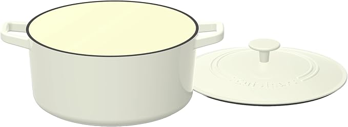 Cuisinart Chef's Classic Enameled Cast Iron Round Covered Casserole (Cream, 5- Quart)