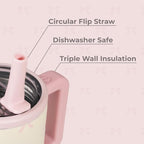 HydroJug Kids - 20 oz Insulated Kids Water Bottle with Flip Straw & Handle | Leak-Proof & Durable | Perfect for School, Sports, Lunch, Travel & Camp, Bows