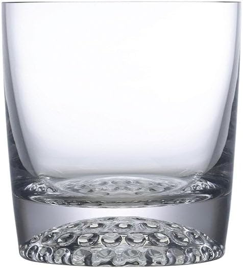 NUDE Whiskey Glasses Set of 2 – Ace 11.75 oz Handmade Lead-Free Crystal Old Fashioned Rocks Glasses for Whisky, Scotch & Bourbon – Dimpled Golf-Ball Base, Heavy Bottom, Luxury Gift Set