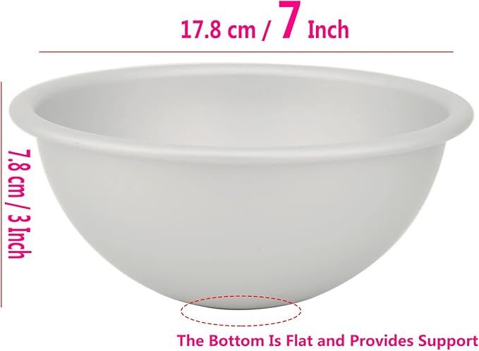 7-Inch Aluminum Hemisphere Cake Pan Half Football Sphere Bath Bomb Cake Pan Baking Mold Pastry Mould