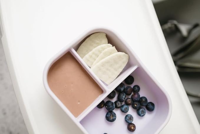 Leak Proof Bento Box Food-Grade Silicone Bento, BPA, Phthalate, Lead, & PVC Free - Bento Lunch Box for Daycare, Kids, & Adults - Leak Resistant Sets With Lids Snack Box Container (Lilac)