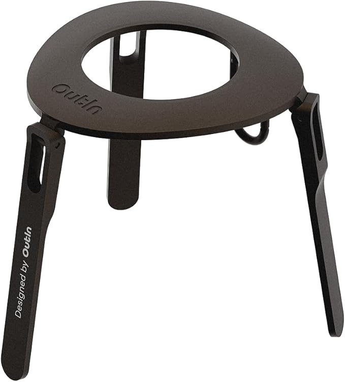 OutIn Ultra-Portable Foldable Coffee Stand with Carabiner, Stable Portable Espresso Machine Holder, Aluminum Unibody Design, Clip-On Carabiner for Easy Carrying, Fit Mino, Nano