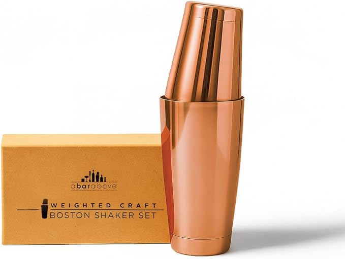 A Bar Above Professional Boston Shakers Set 18 oz Weighted Stainless Steel Cocktail Shaker Set for Bartenders, Premium 304 Steel Bar Shaker, Essential Bartending Tools for Mixing Drinks