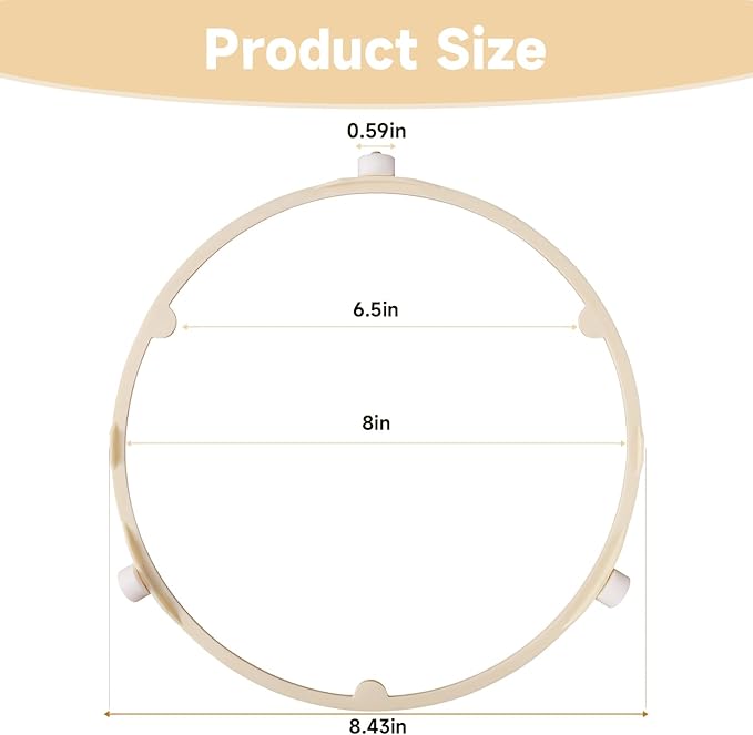 Microwave Turntable Roller Support Ring Compatible with Samsung GE Frigidaire Microwave Ovens Replace#: WB06X10625 WB06X10818 5304509438