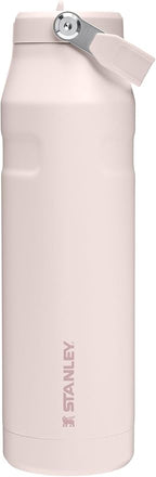Stanley IceFlow Flip Straw 2.0 Water Bottle 36 oz | Built-In Straw with Larger Opening | Lightweight and Leak Resistant | Insulated Stainless Steel | BPA-Free | Rose Quartz