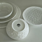 8 Inch Pasta and Salad Bowls, Serving and Soup Bowl Set, Microwave Safe Ceramic Plates, Set of 2, White