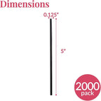 Prestee Plastic Coffee Stirrers, 2000ct, 5" - Plastic Straws, Drinks and Coffee Stir Sticks, Cocktail Swizzle Sticks, Disposable Stir Stick, Drinking Straws for Cocktails (Black)