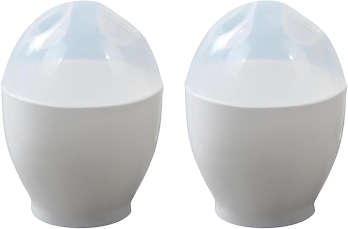 TopHomer 2 Pieces Microwave Boiled Egg Poacher Rapaid Egg Maker Cooking Accessories Kitchen Tool for Home Wedding Birthday