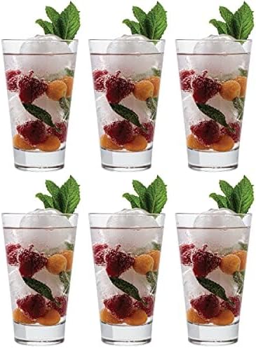 Vikko Drinking Glasses, 10.7 Ounce Drinking Glasses, Pack of 6 Crystal Clear Glass Cups for Water or Juice, Elegant Glass Tumbler & Water Glasses for Drinking