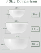 DOWAN 39 OZ Large Deep Bowls Set of 4 - White Ceramic Bowls for Ramen, Pasta, Salad, Mixed Fruit - Dishwasher & Microwave Safe (Soft White)