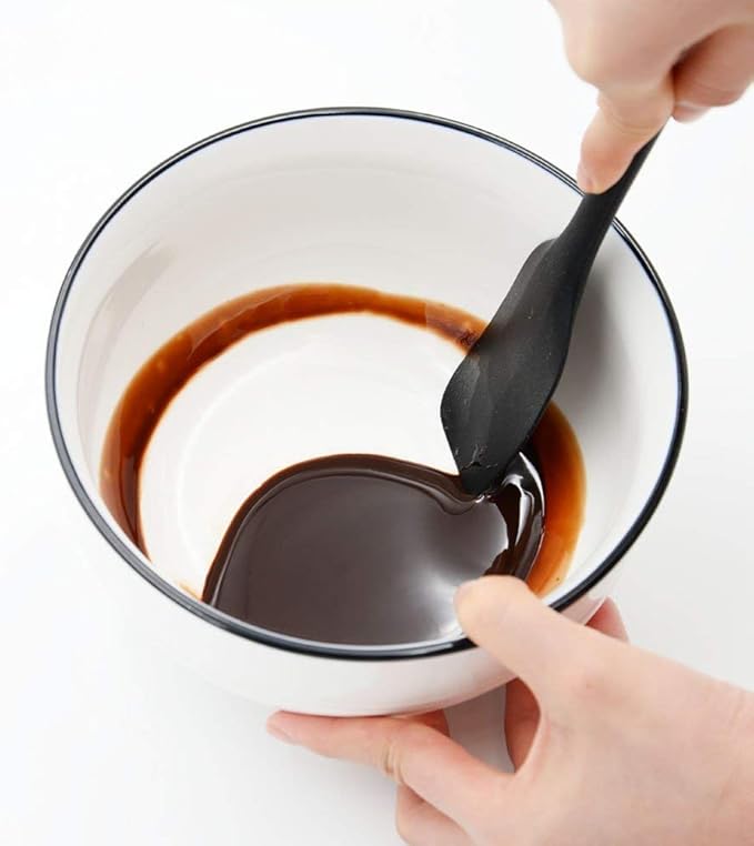 Silicone Spatula 3-piece Set, Ergonomic Handle High Heat-Resistant Spatulas, Non-stick Rubber Spatulas with Stainless Steel Core, Black