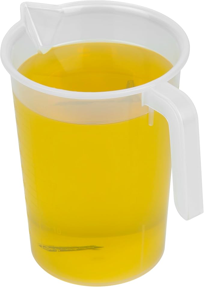 Restaurantware Measuring Cups, 1 Quart Pack of 10 Conical Spout Baking Measuring Cups, Liquid Scaling Vessels with I-Beam Handle, Embossed Graduations, Clear, Break and Crack Resistant for Baking