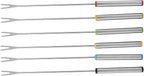 6-Piece Stainless Steel Fondue Sticks Set with Heat Resistant Handle for Cheese, Meat, Chocolate, Dessert, Roasting