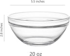Sweejar 5.5 inch Glass Soup Bowls Set, 20 oz Cereal Bowls, Bowls Set for Cereal Soup Salad Pasta Rice Oatmeal, 9 pack