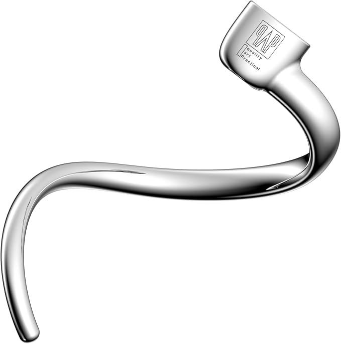 Stainless Steel Spiral Dough Hook，Accessories and Attachments for KitchenAid Mixers, Fit 6 QT Tulip Shaped Bowl