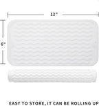Silicone Dish Drying Mat for Multiple Usage,Easy clean,Eco-friendly,Heat-resistant Silicone Mat for Kitchen Counter or Sink,Refrigerator or Drawer Liner Translucent S 12 inches x 6 inches