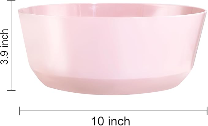 Hioasis 8 Pack Easter Plastic Serving Bowls 128oz Pink Plastic Bowls Heavy Duty Disposable Serving Bowls for Party Snack & Salad & Candy & Bar Buffet & Easter