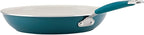 Rachael Ray Cucina Ceramic Nonstick Frying Pan/Skillet, 12.5 Inch Non Stick Open Fry Pan, Dishwasher Safe - Marine Blue
