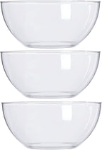 US Acrylic Vista Clear Plastic Salad and Serving 10-inch Bowls | set of 3 | Reusable, BPA-free, Made in the USA | 135 oz. capacity